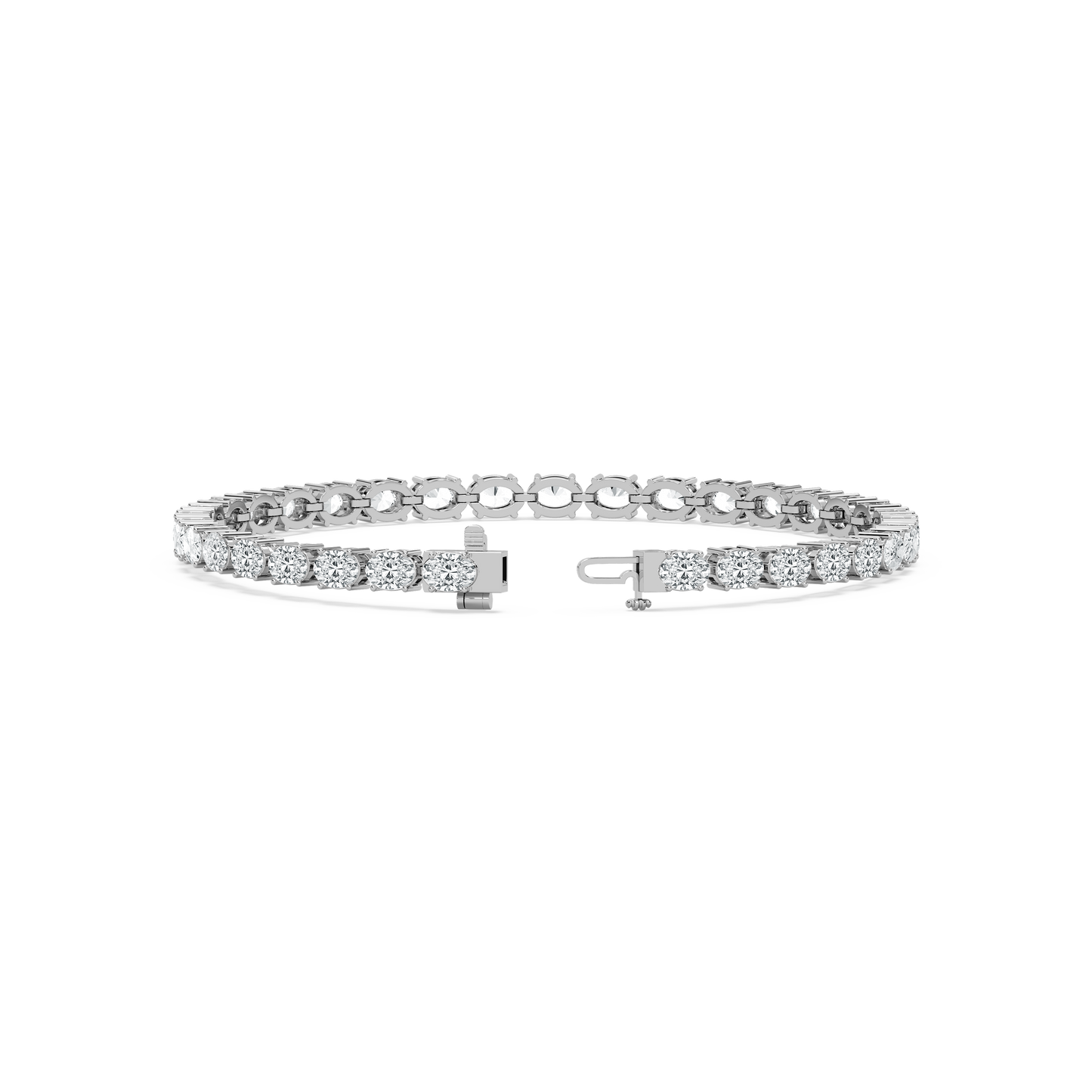 Brilliant East West Oval Diamond Tennis Bracelet