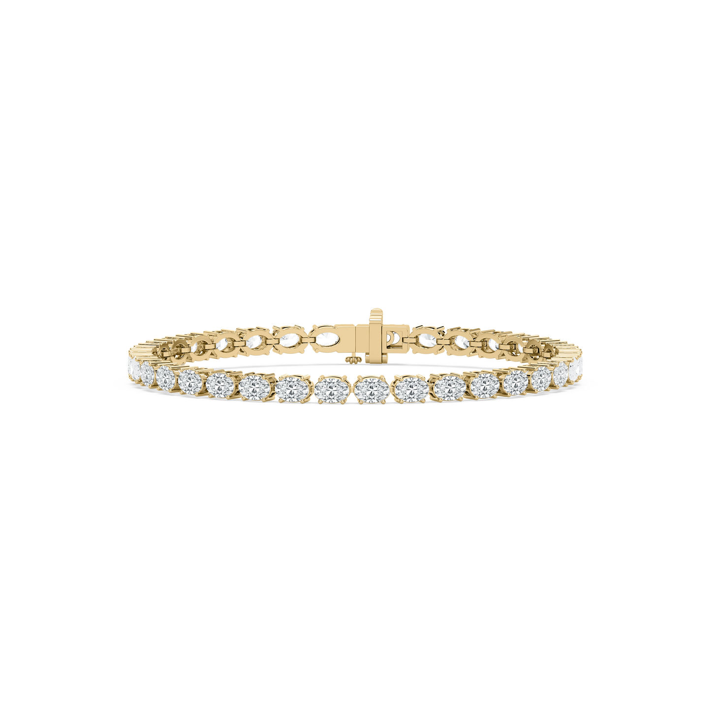 Brilliant East West Oval Diamond Tennis Bracelet