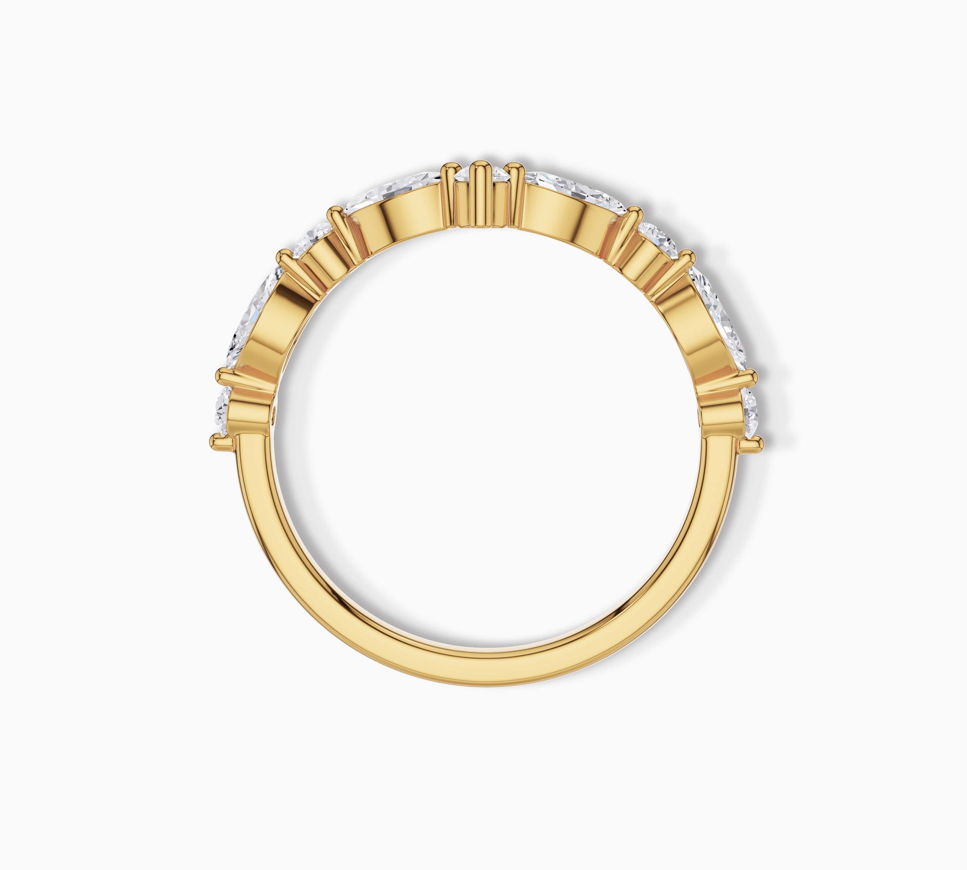 curved wedding ring