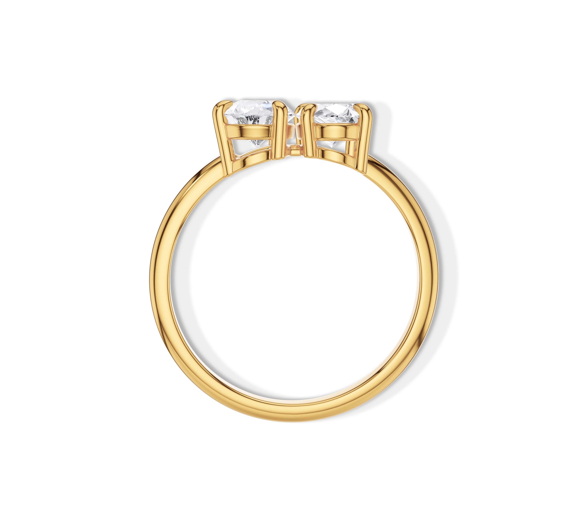 Elegant 14K yellow gold design with oval and pear diamonds