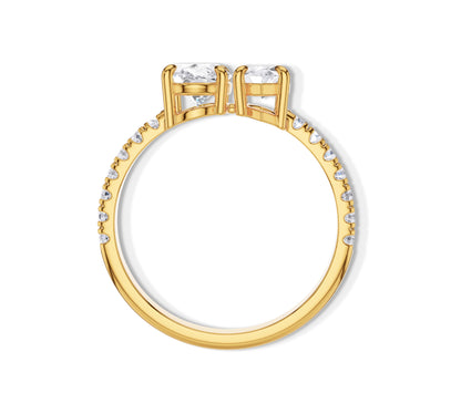 14k gold 2 stone engagement ring​