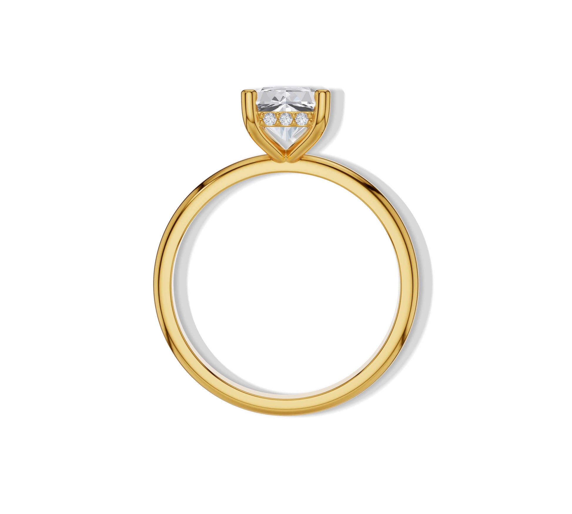 radiant diamond hidden halo ring