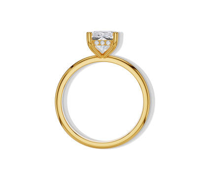 radiant diamond hidden halo ring