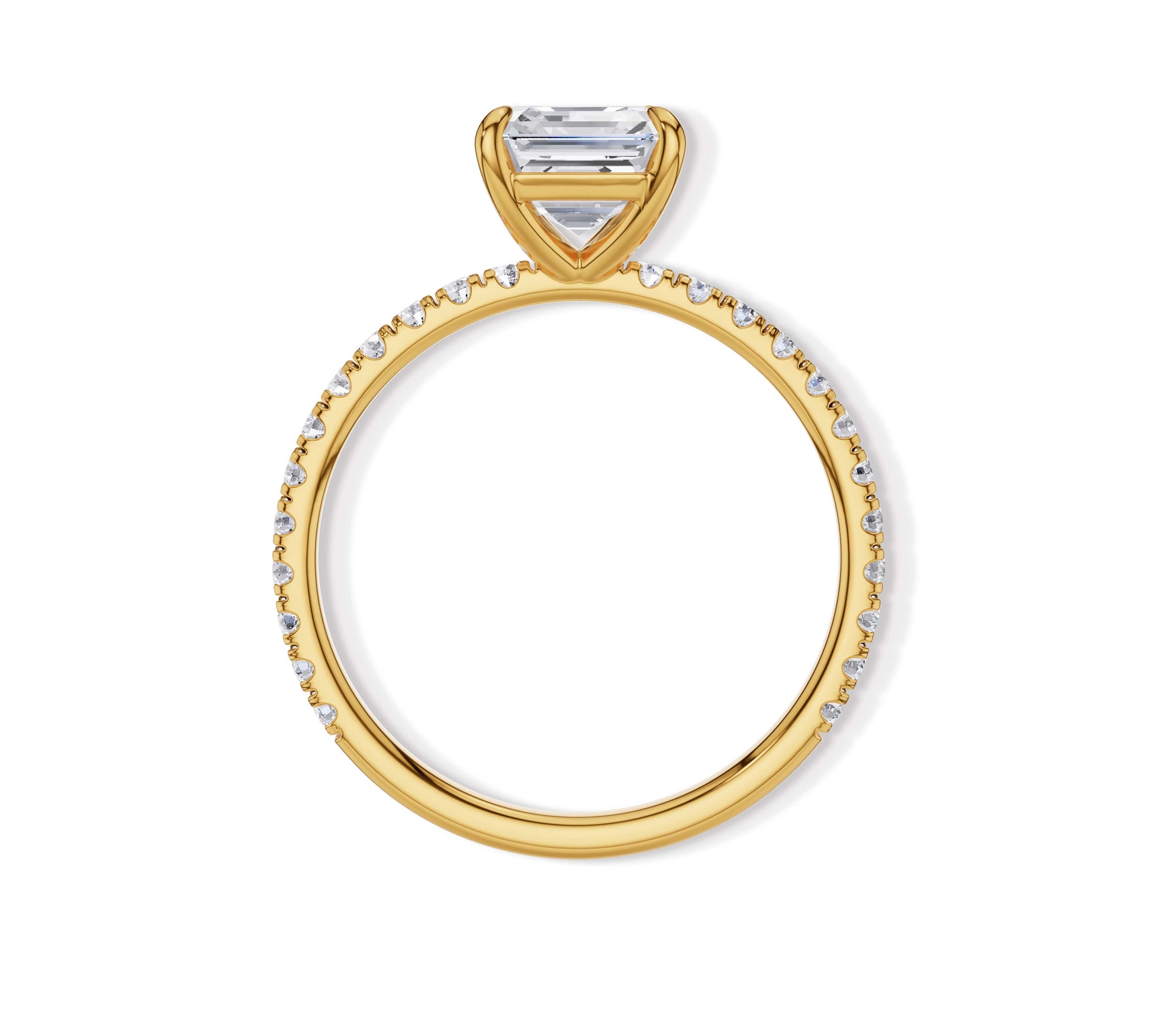 Square step-cut diamond ring design