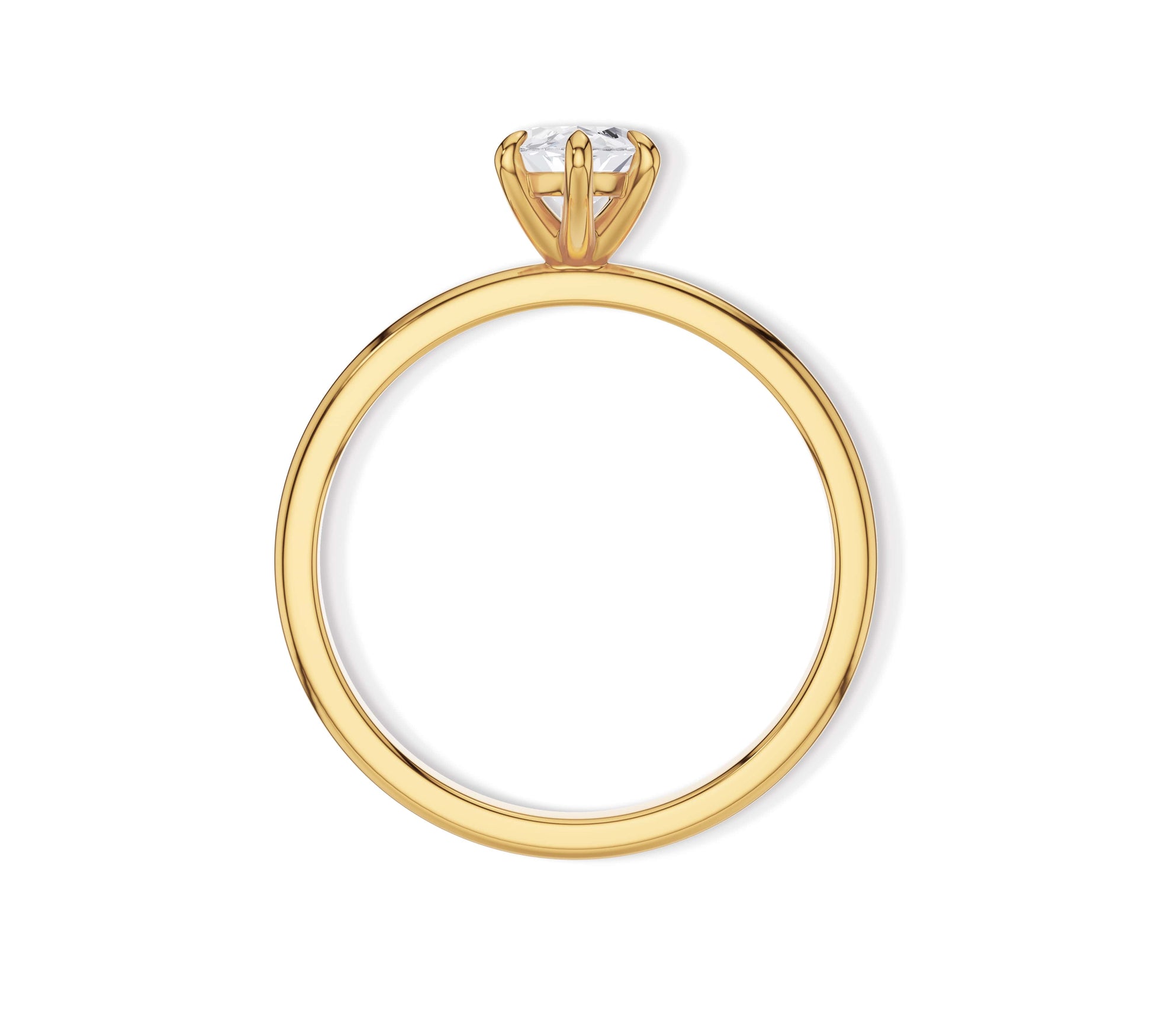 Side profile of marquise diamond engagement ring on finger