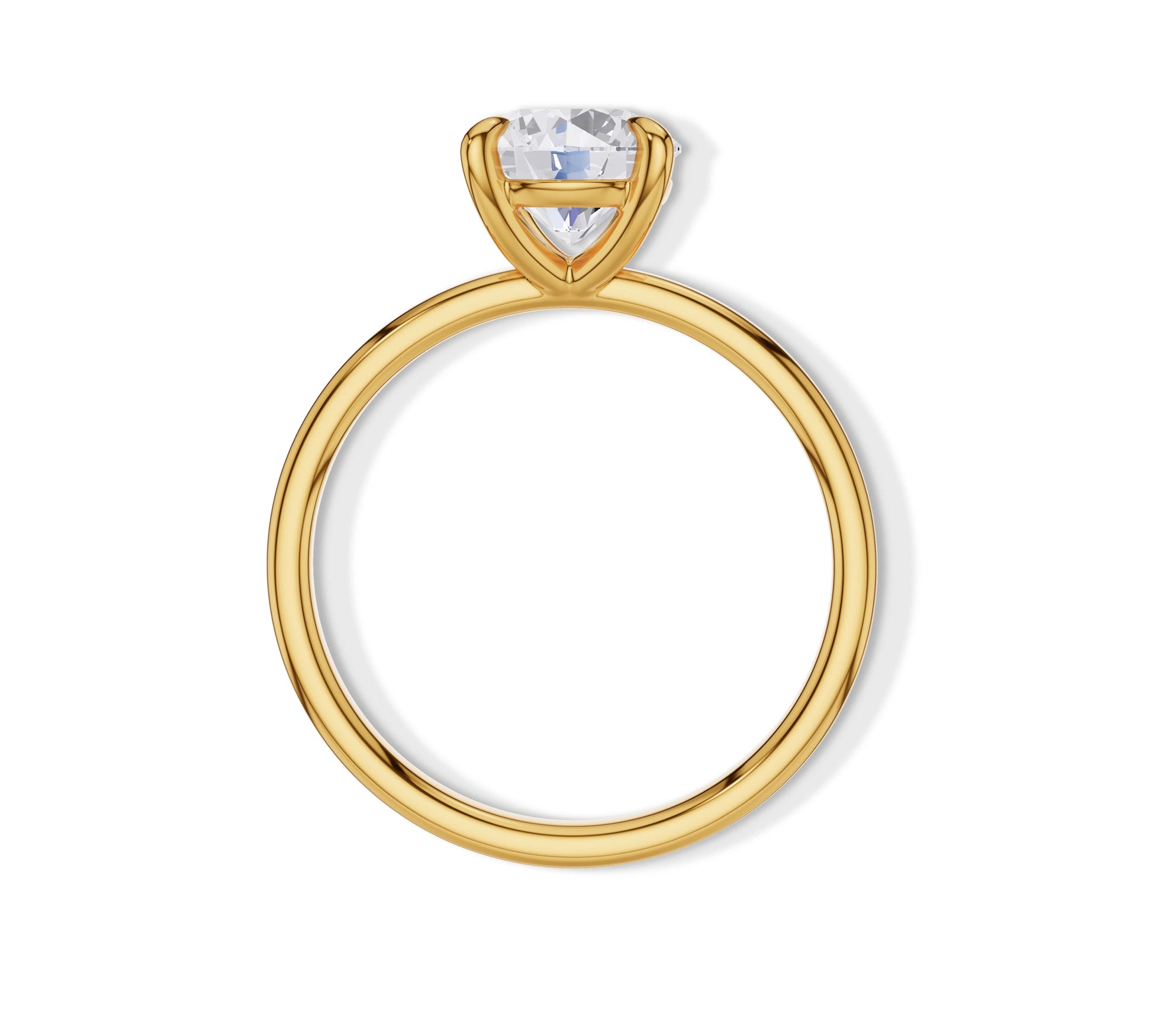 Four-prong solitaire engagement ring with modern design