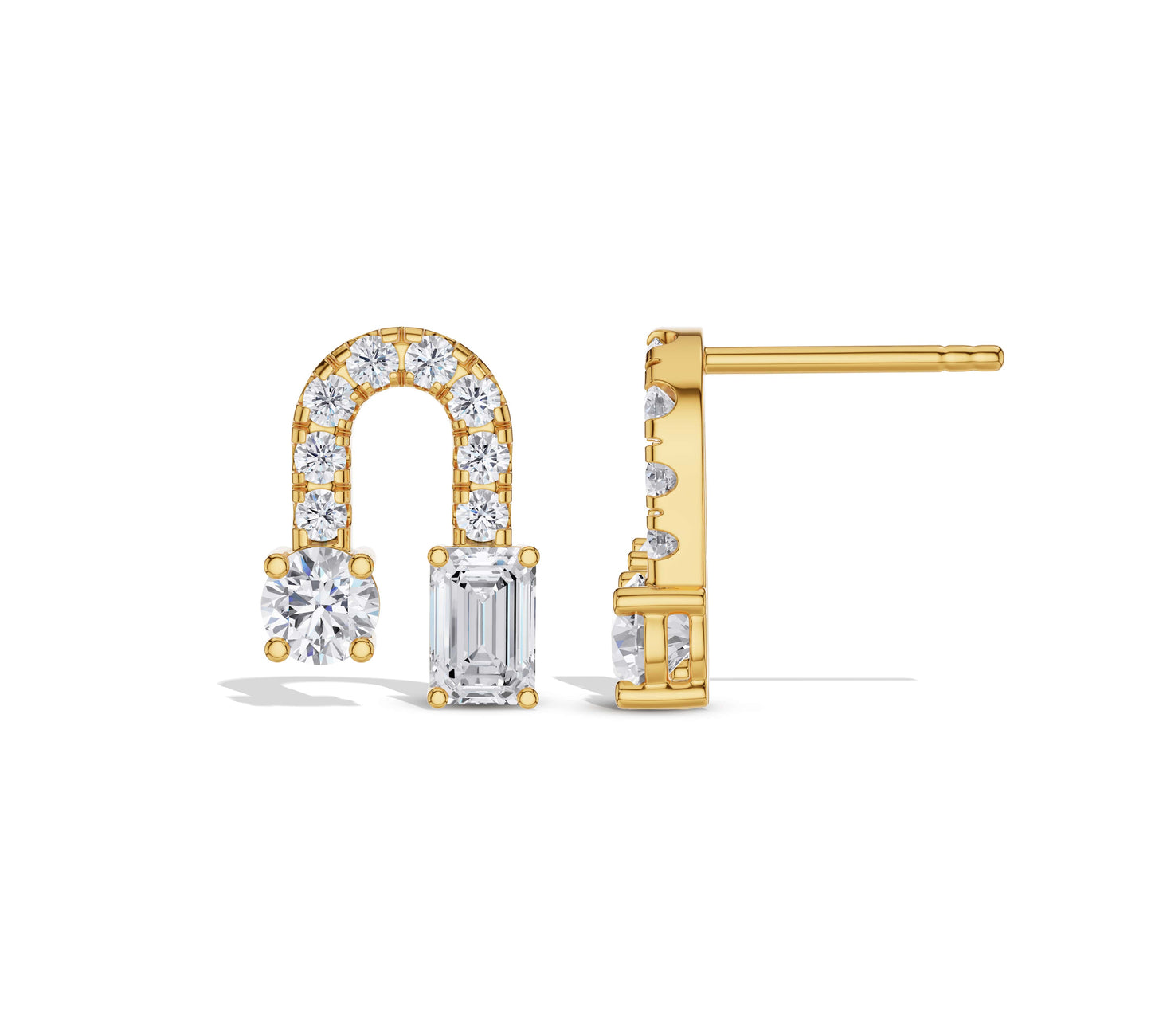 gold diamond stud earrings