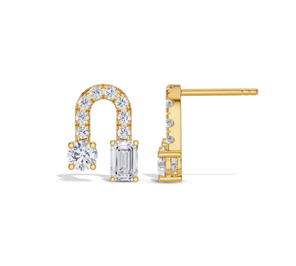 gold diamond stud earrings