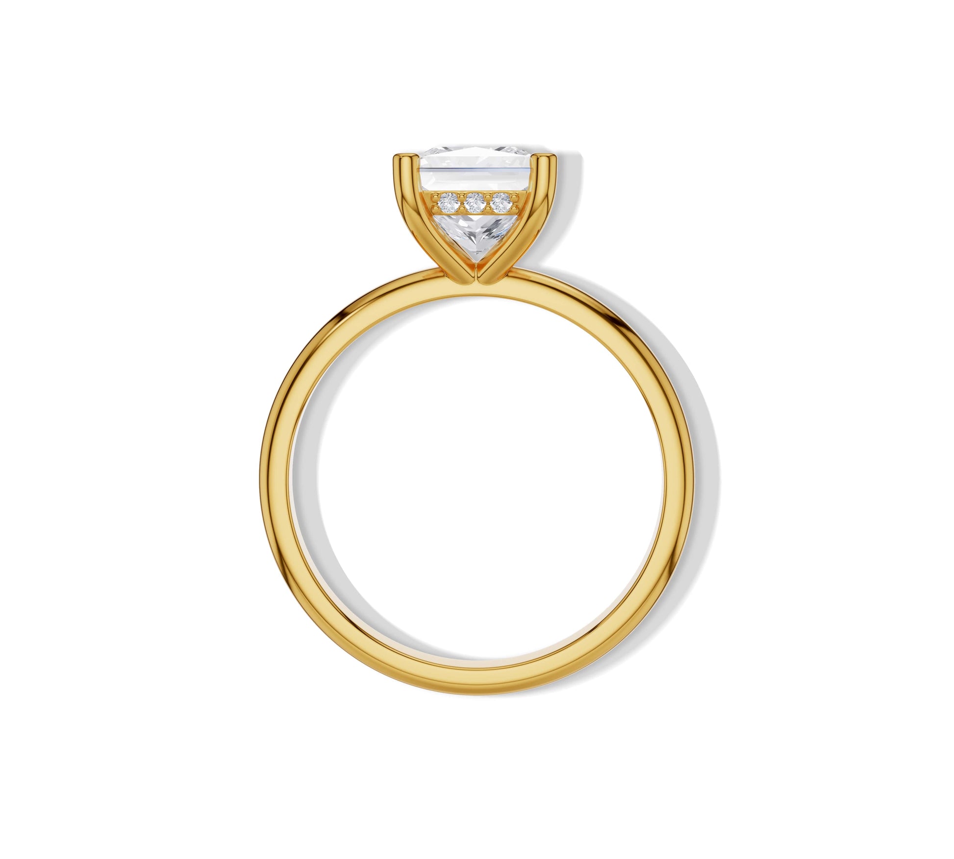 Thin Setting Hidden Halo Ring