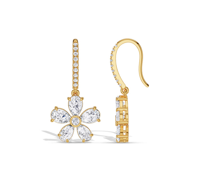 14k Pear Lab Grown Diamond Drop Earrings