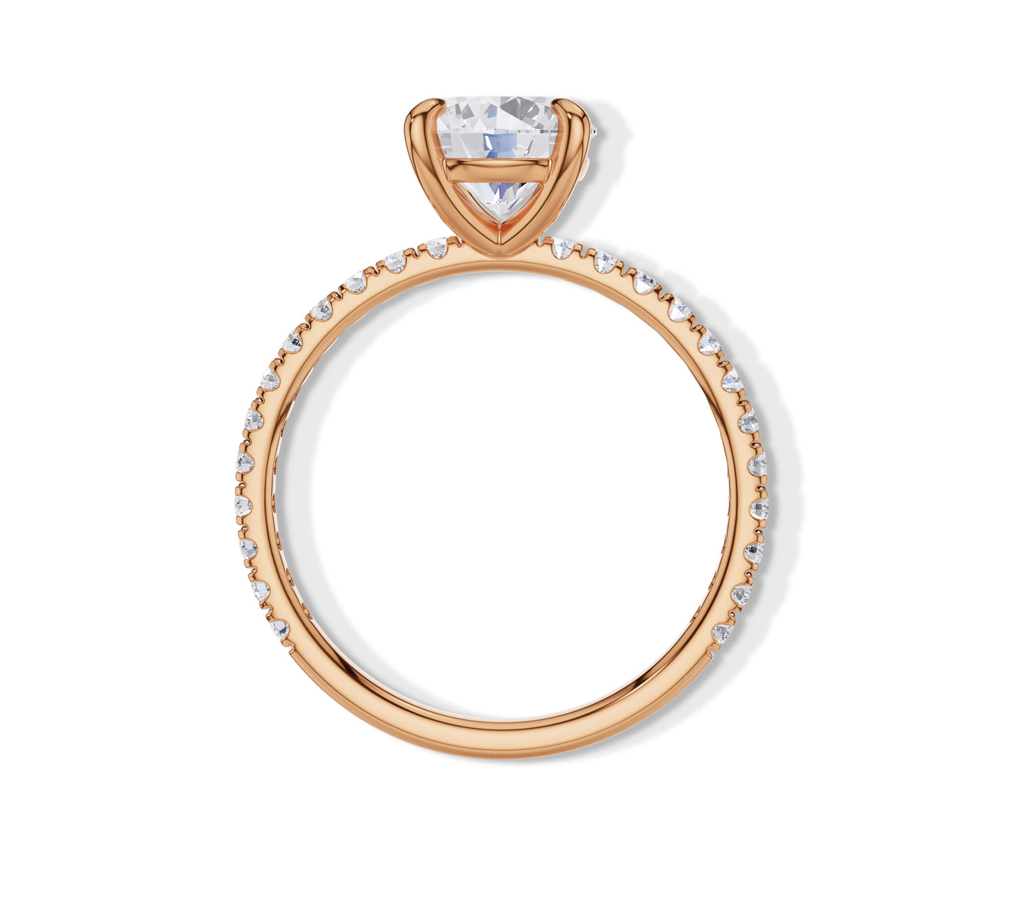 Minimalist rose gold ring with round cut brilliance