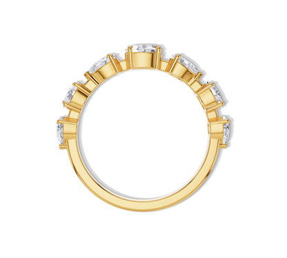 Elegant five stone ring with lab diamonds