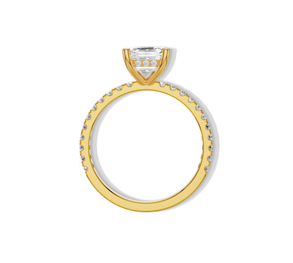 Asscher Cut Lab-Grown Diamond Engagement Ring