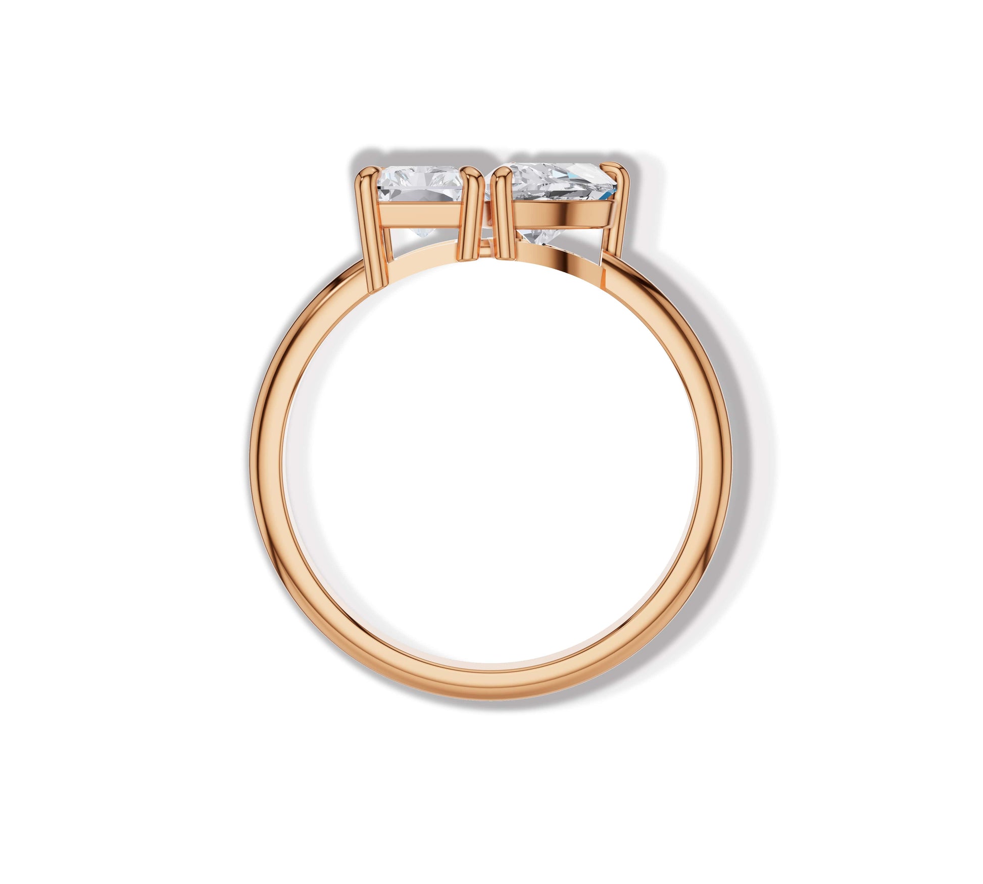toi et moi moissanite ring​ rose gold