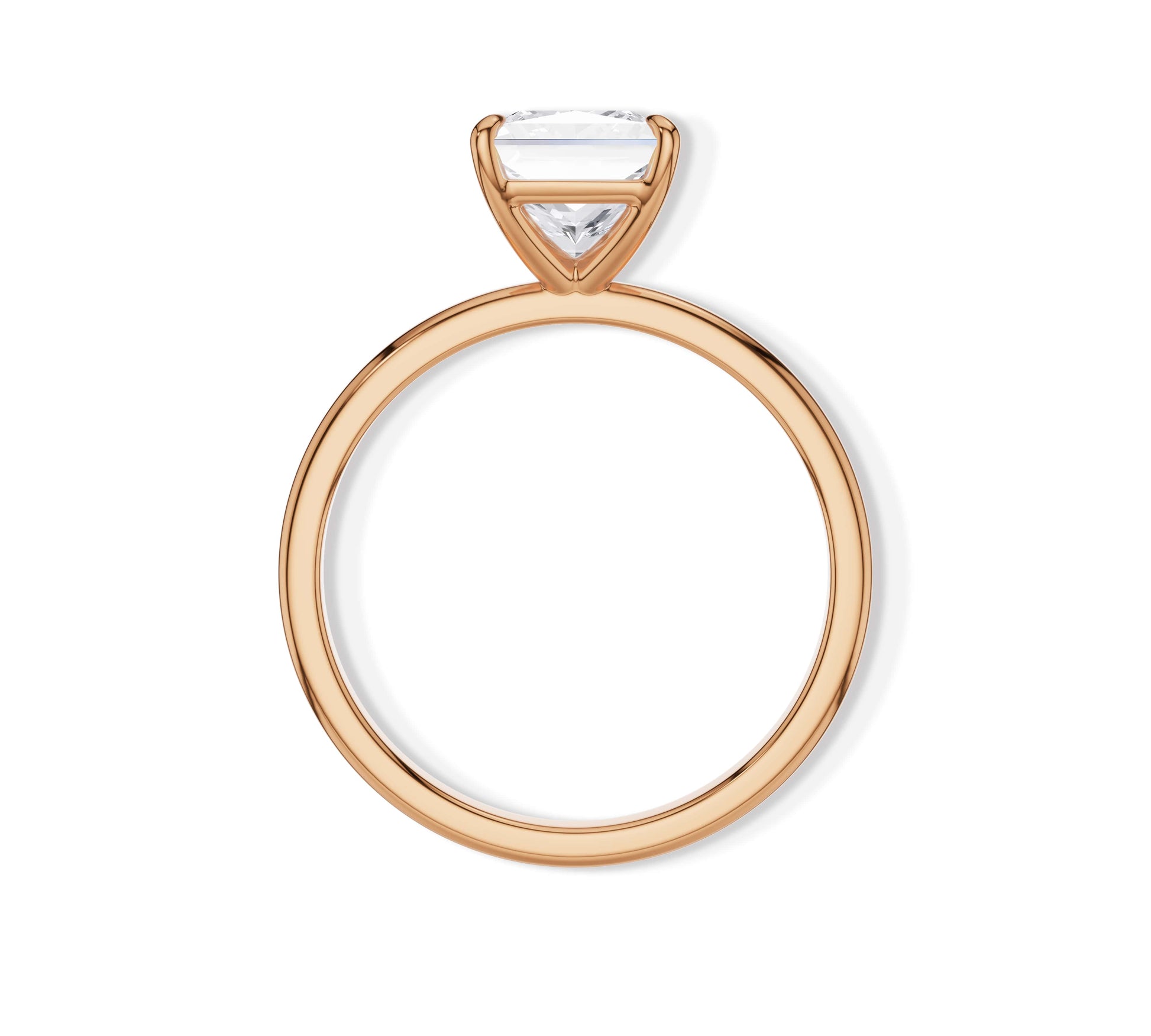 Classic Princess cut diamond in 18K rose gold band