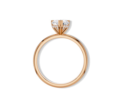 rose gold heart diamond ring