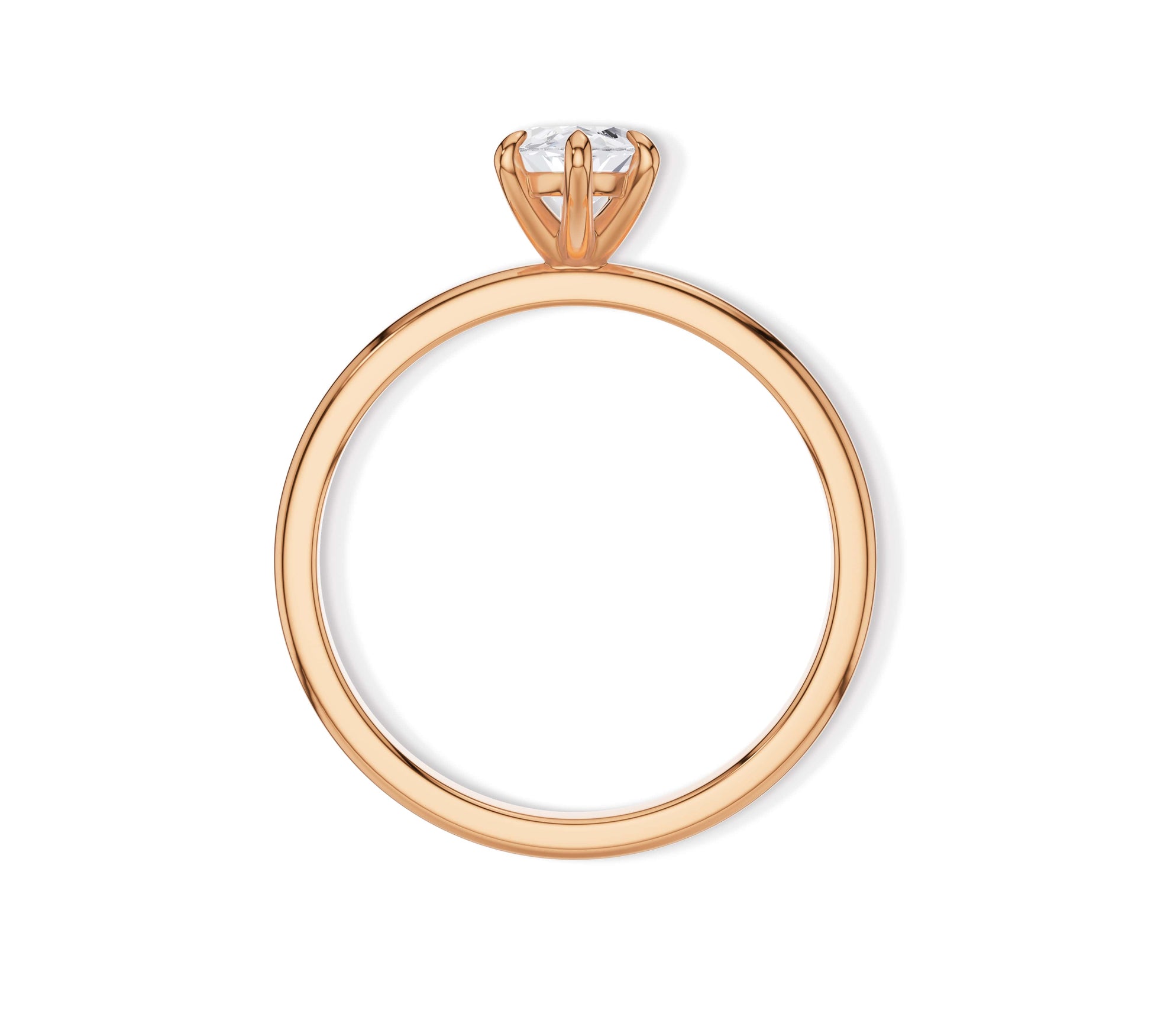 Marquise diamond ring with tapered band in white gold