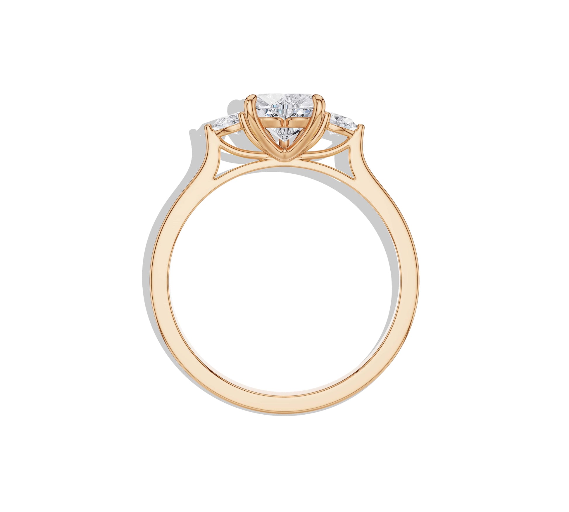 three stone diamond engagement ring