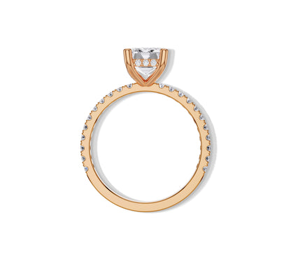Vintage emerald cut ring in rose gold
