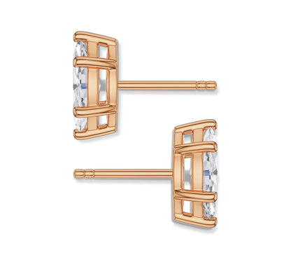 Marquise Diamond Stud Earrings Six Prong