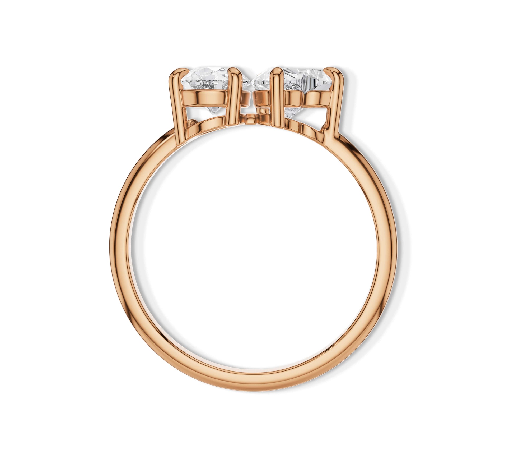14k rose gold toi et moi ring