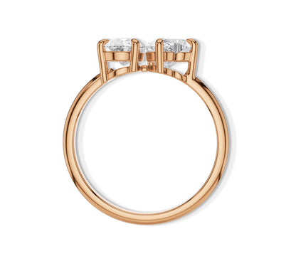 14k rose gold toi et moi ring