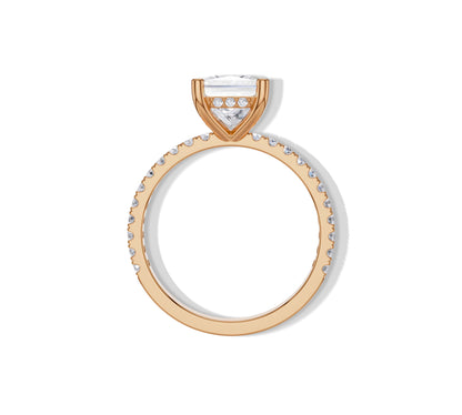 Rose gold princess ring with lab-grown brilliance
