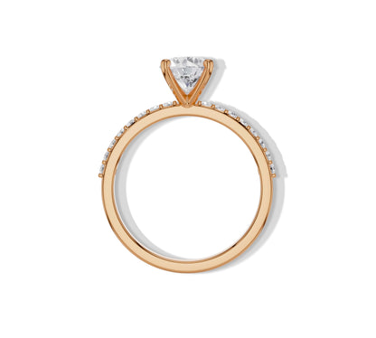 pave diamond ring band​ in rose gold