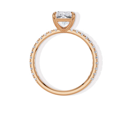 Dazzling rectangular diamond on a glittering gold band