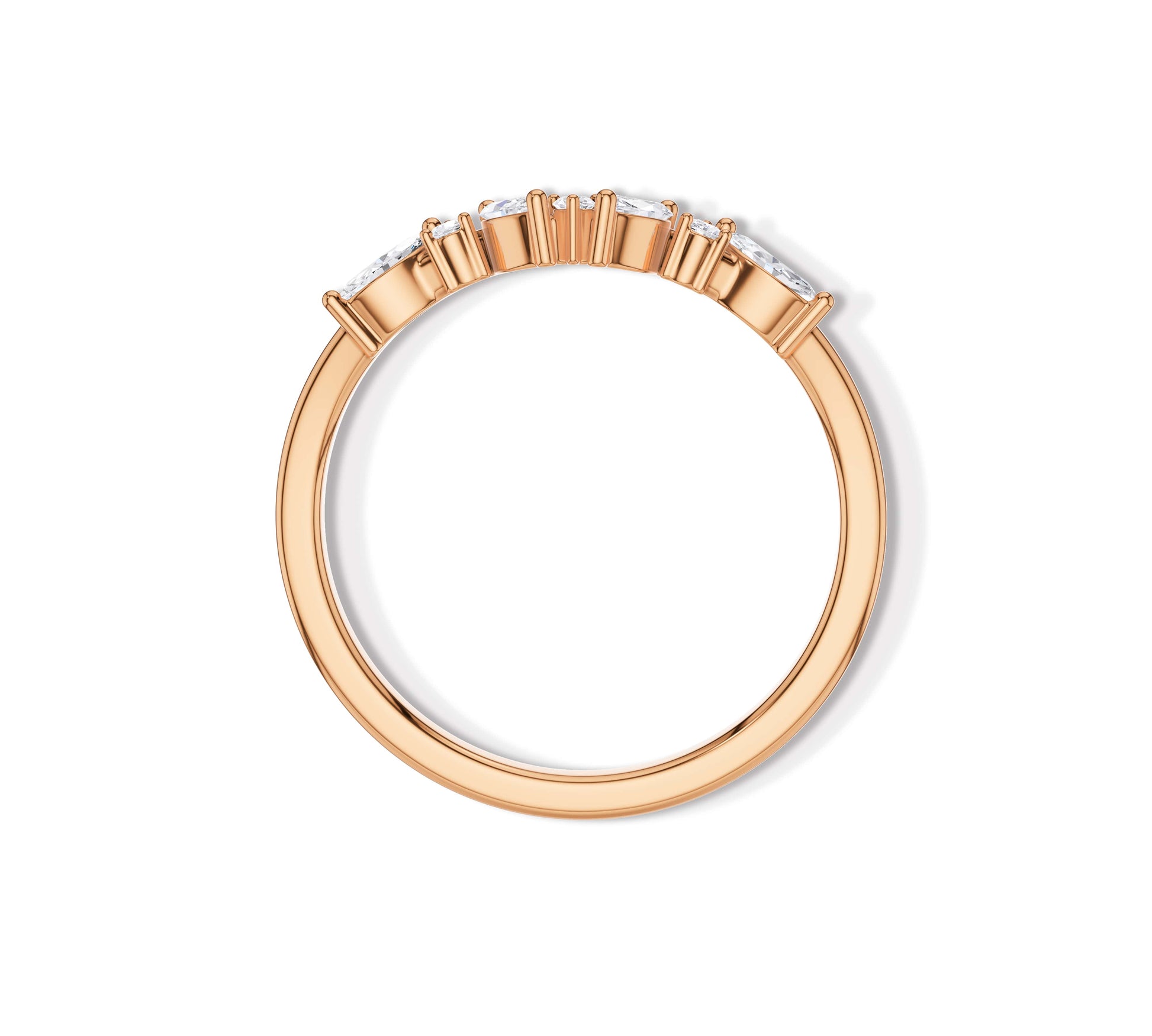 dainty wedding rings​ side view