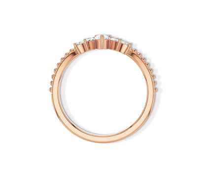 Moissanite Pear and Marquise Curved Wedding Band