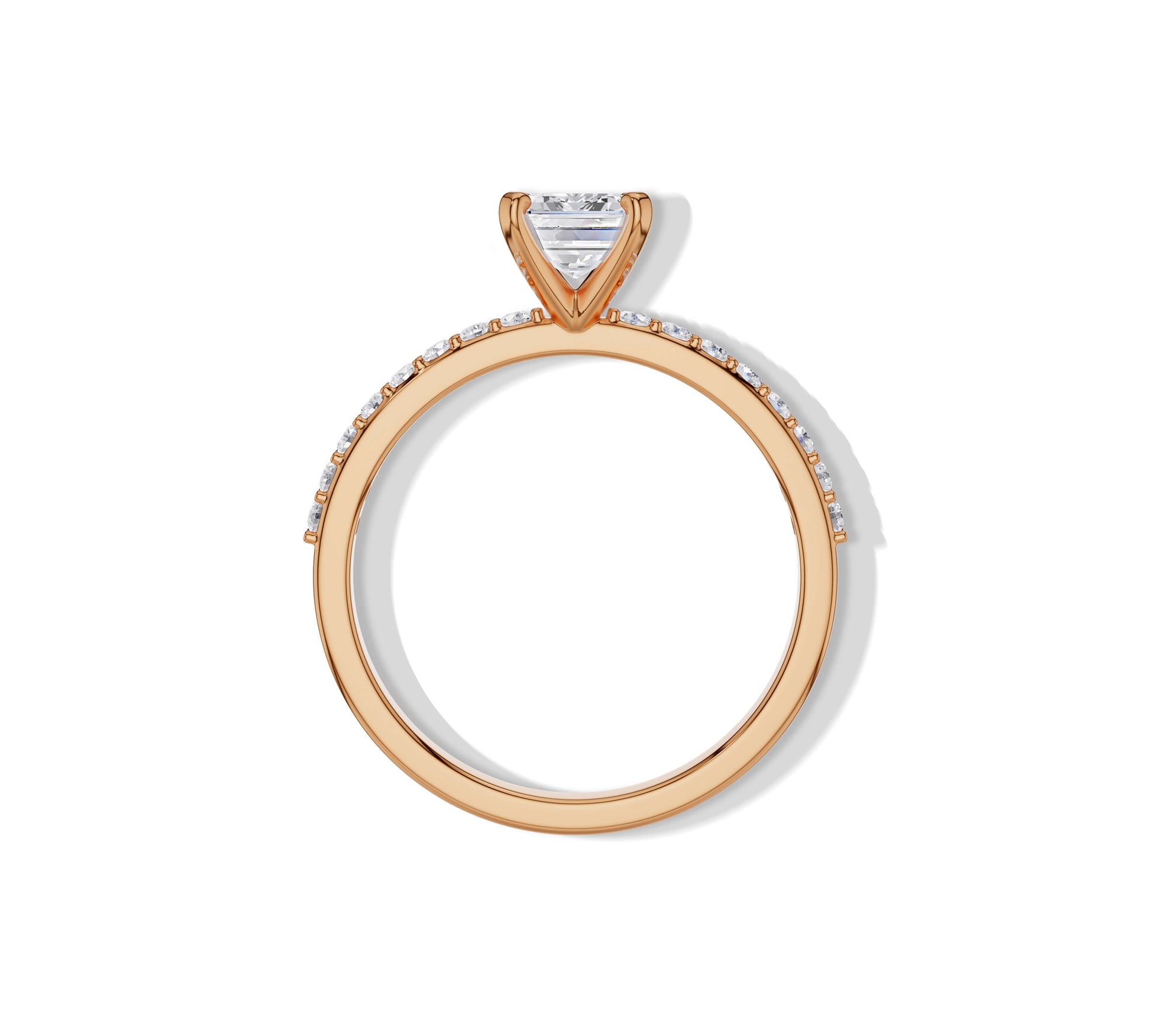 14k rose gold emerald & diamond engagement rings