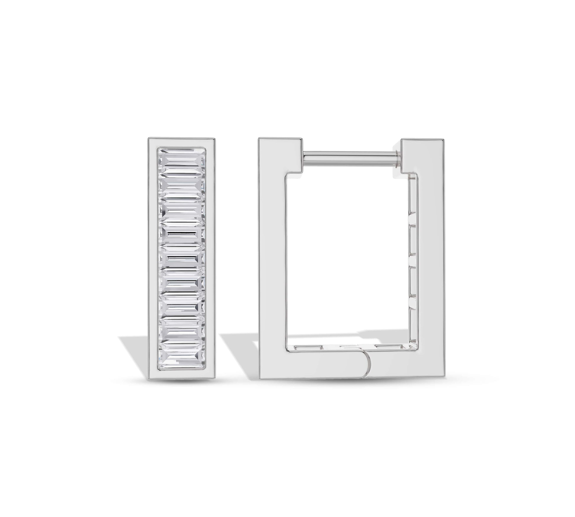 diamond huggie hoop earrings