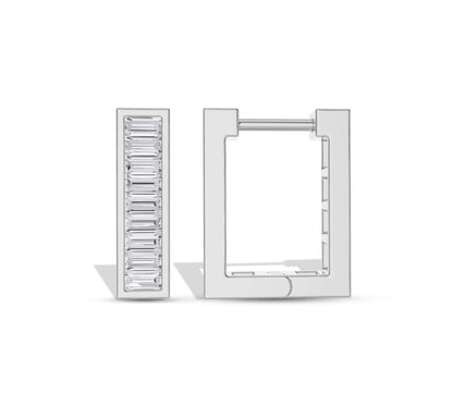 diamond huggie hoop earrings