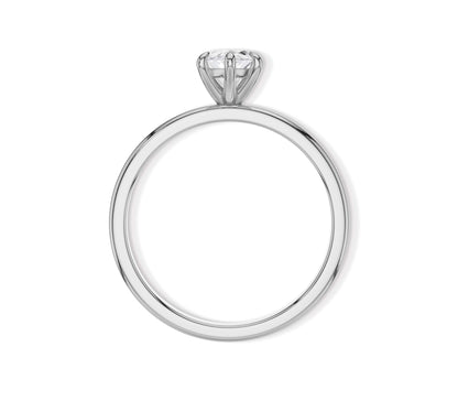 Bridal engagement ring with elongated marquise diamond stone