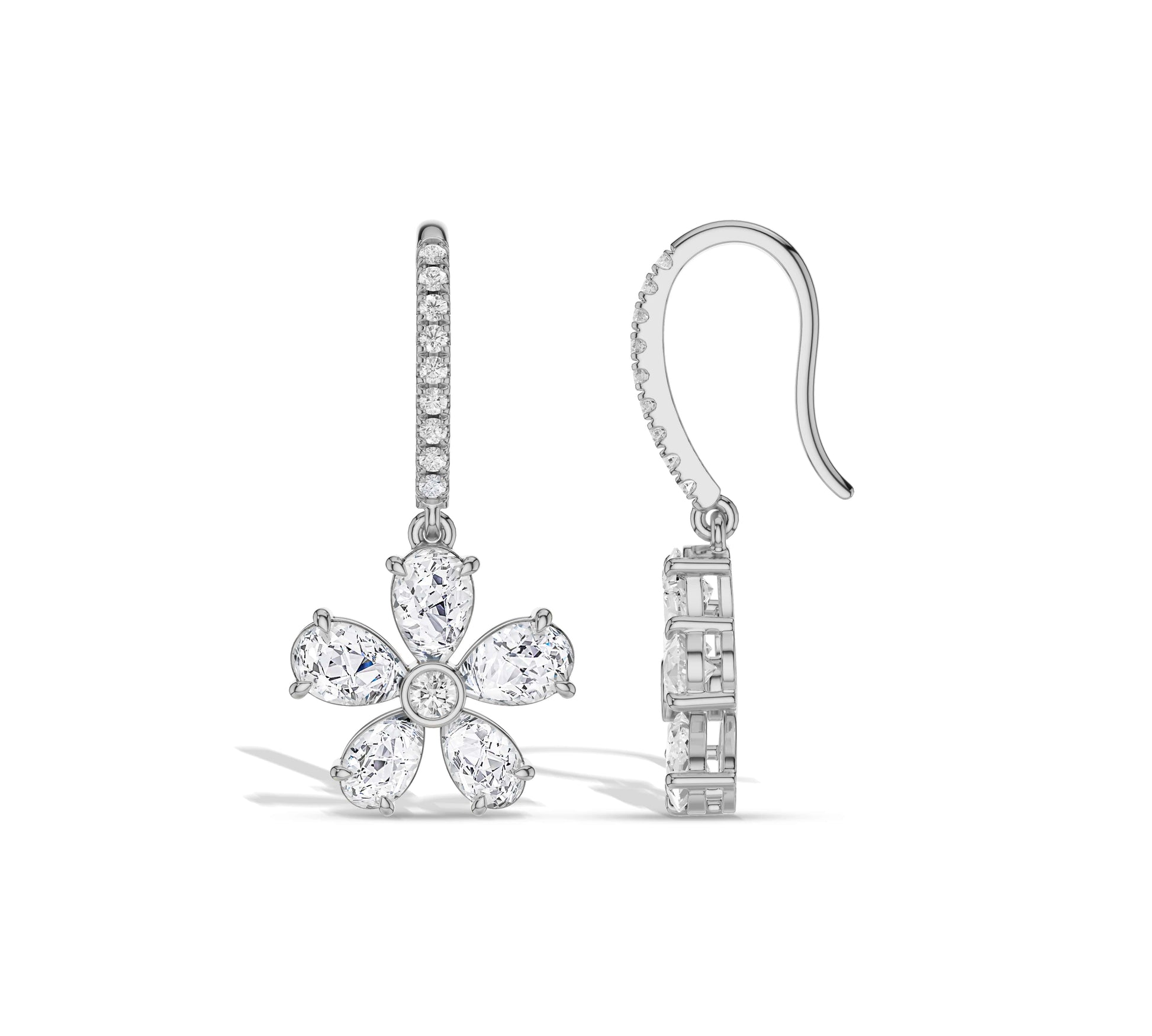 dangle gold earrings white gold