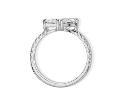 Yellow gold duo diamond statement ring