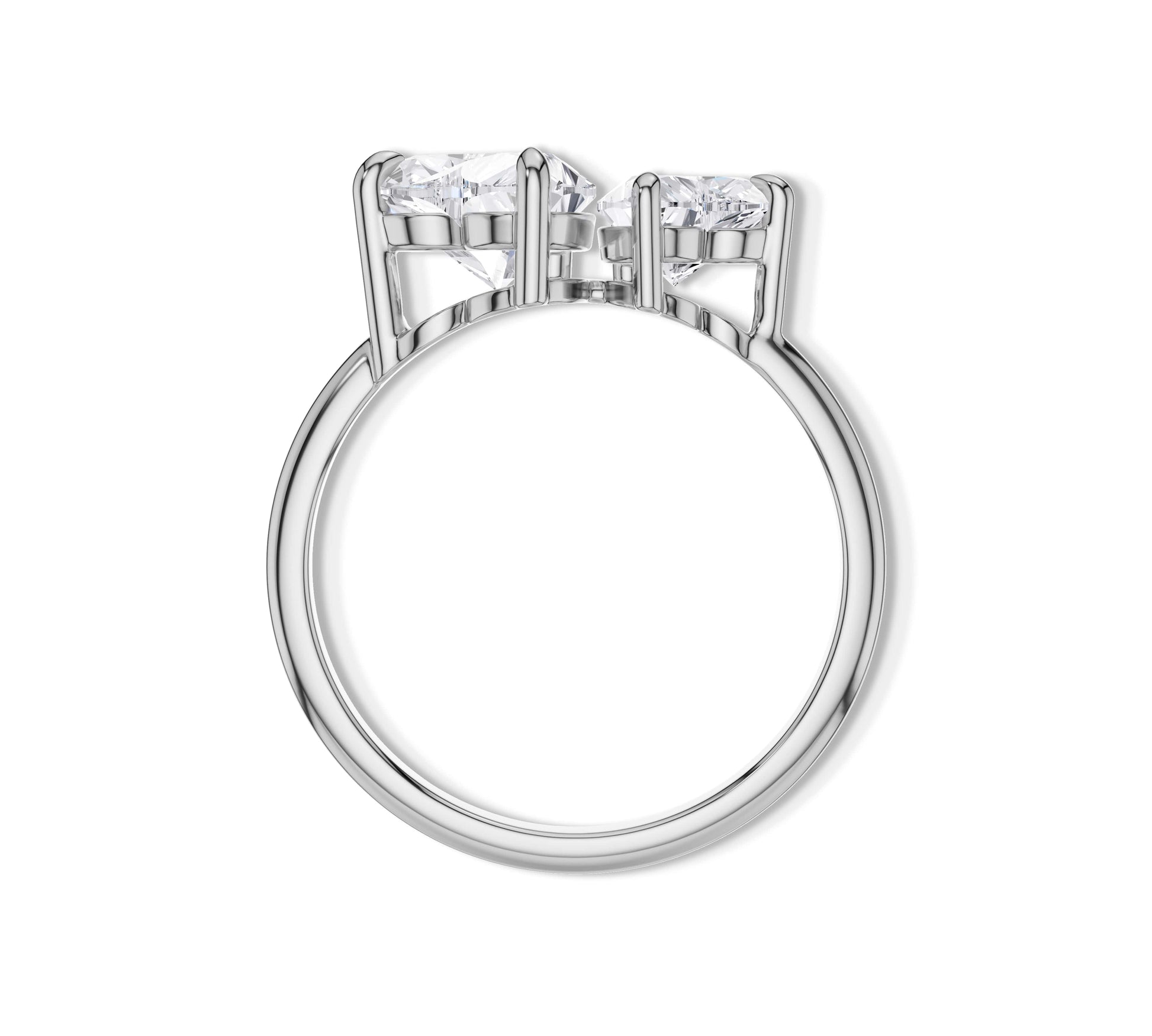 toi et moi moissanite ring