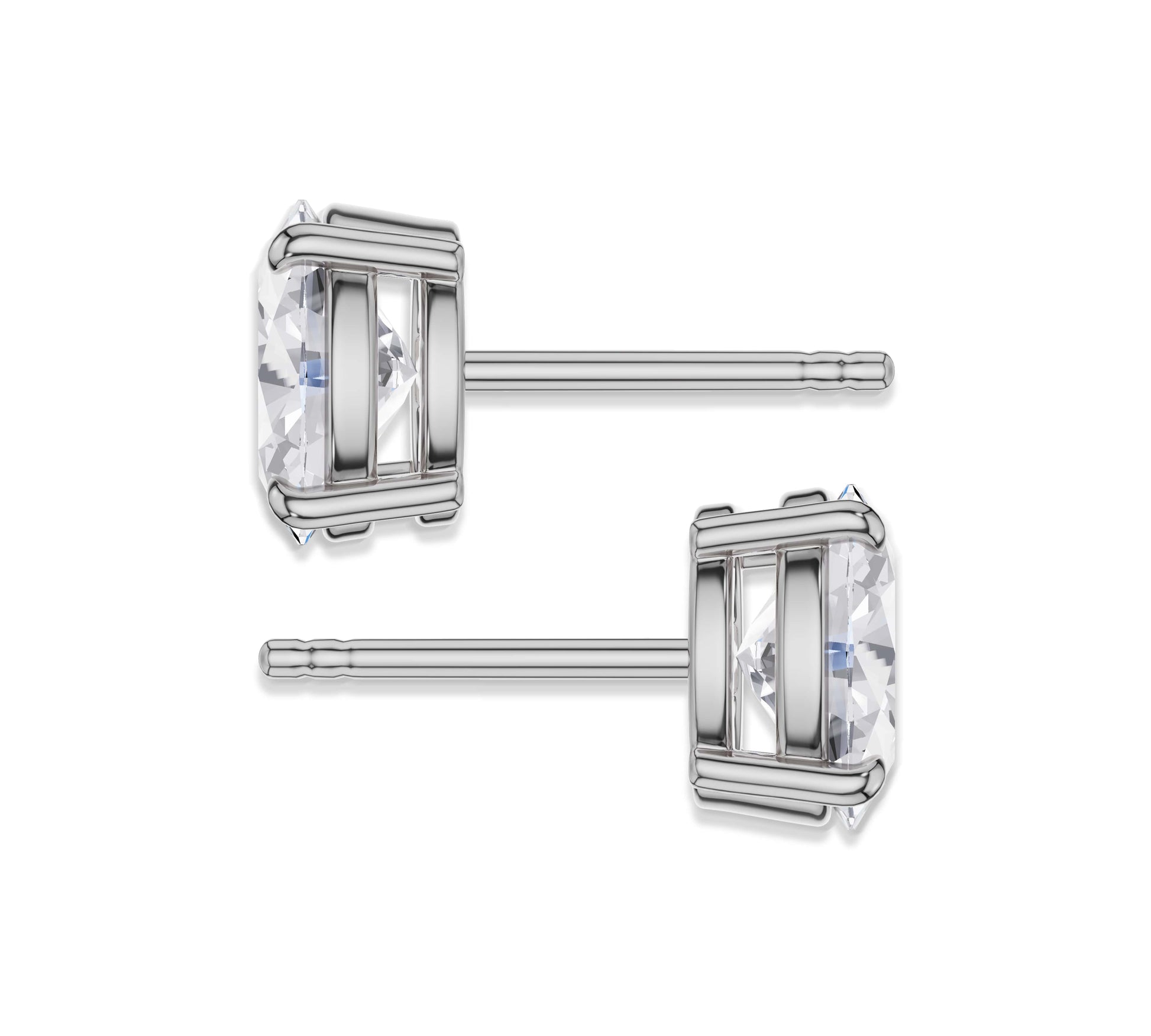 white gold oval earrings gold​