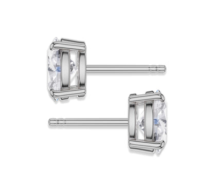 white gold oval earrings gold​