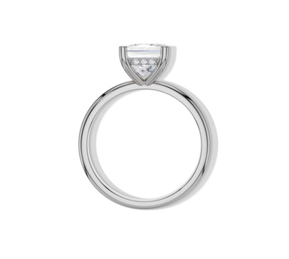 Princess diamond ring with secret halo diamonds
