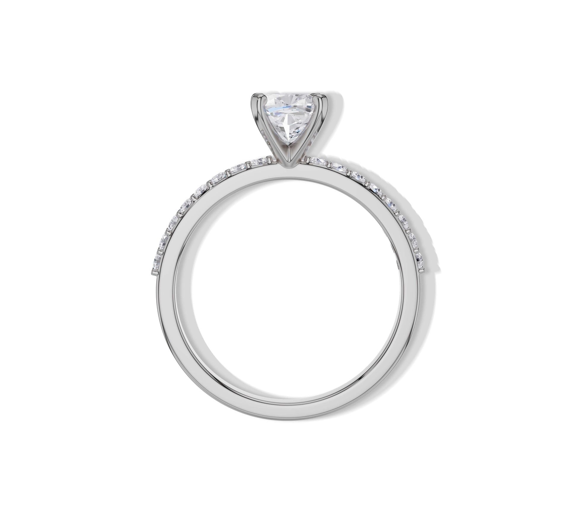 14k white gold pave engagement rings