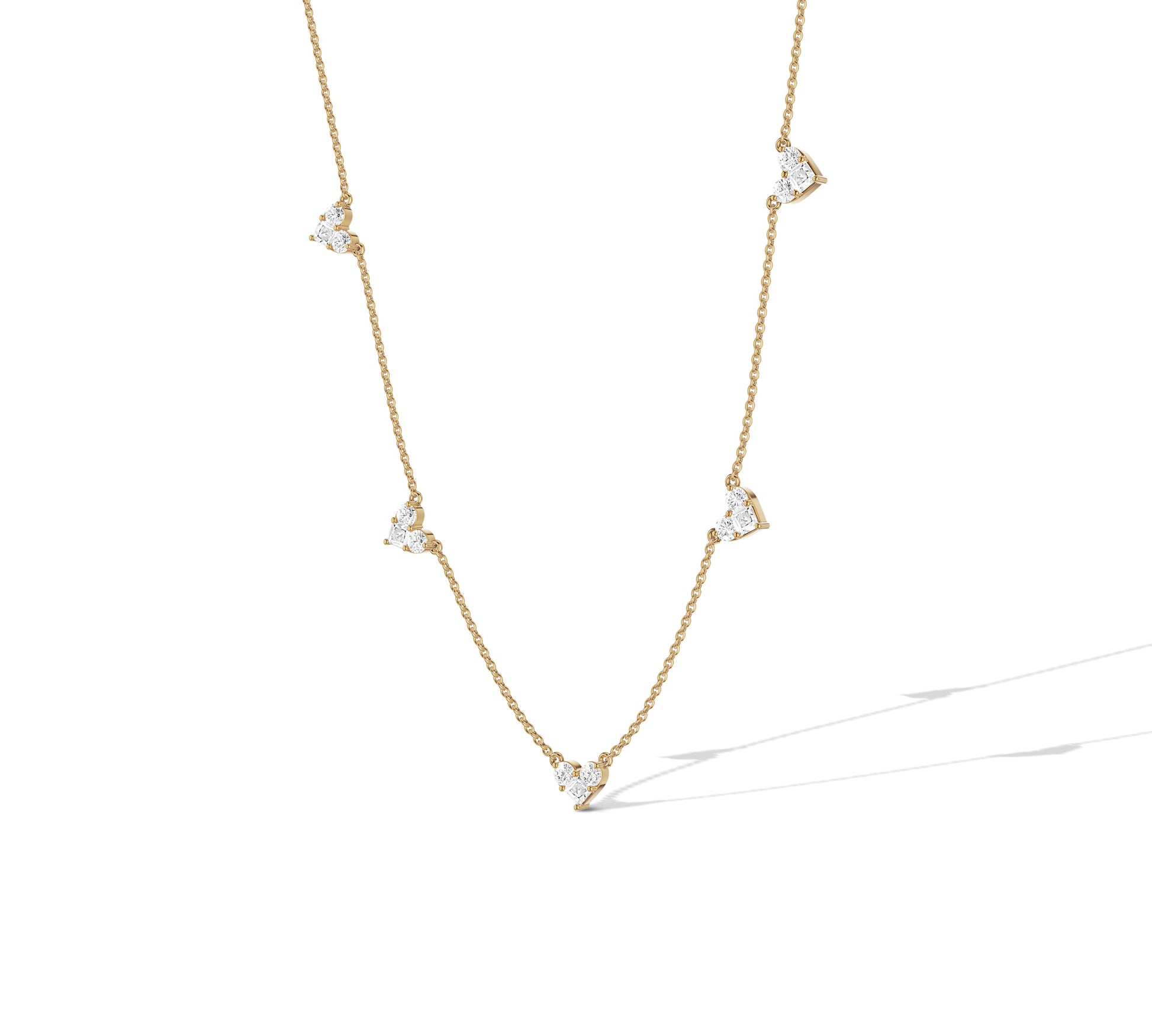 Minimalist layering necklace with heart accents