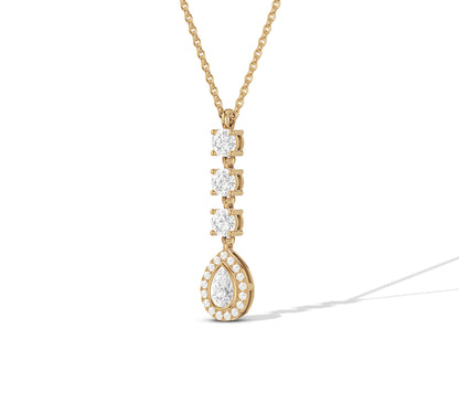 Graceful cascading diamond necklace in yellow gold
