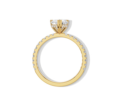Love-inspired yellow gold heart solitaire ring