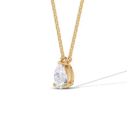 pear necklace with yellow gold
