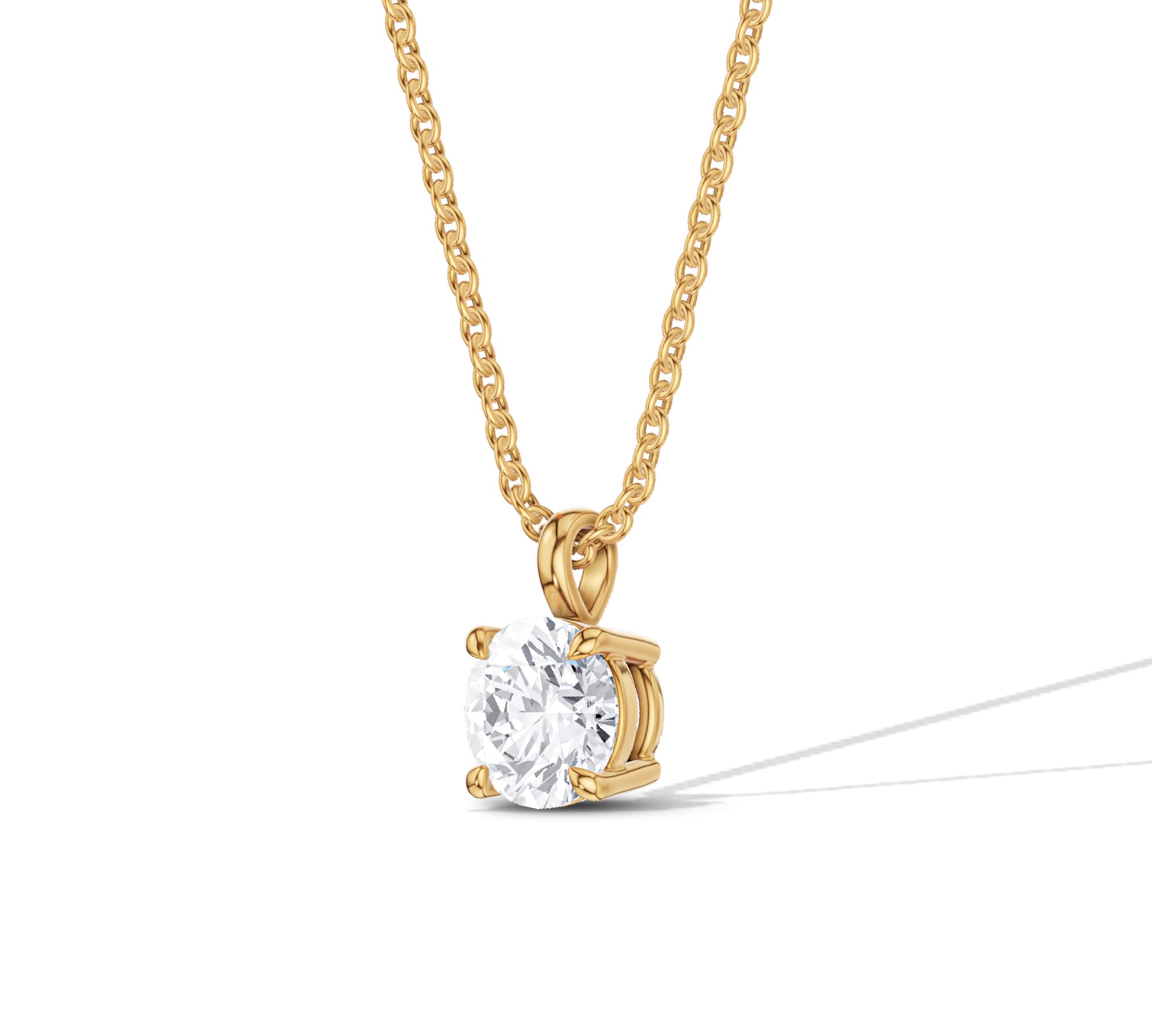 solitaire diamond necklace yellow gold