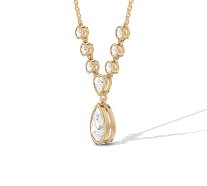 heart and pear diamond necklace
