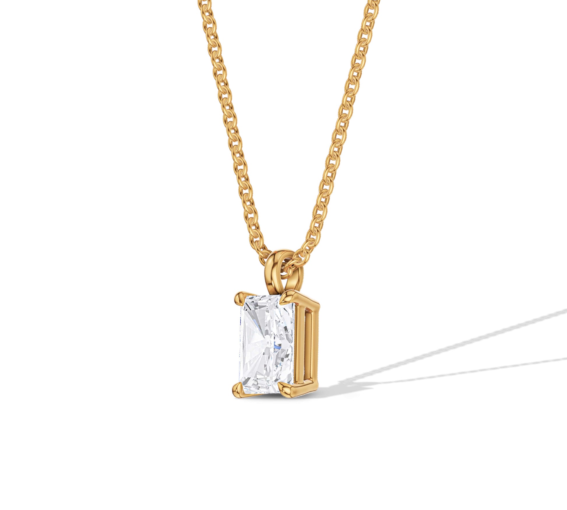 yellow gold diamond on a necklace