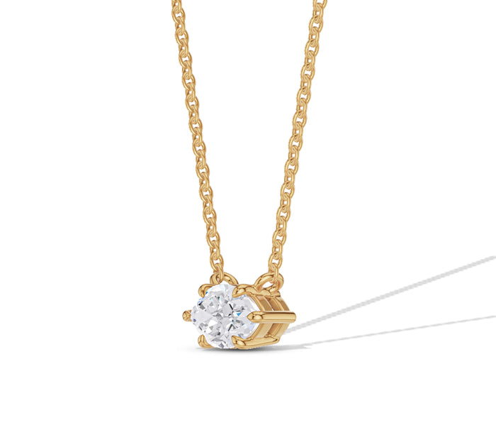 Horizontal Marquise Solitaire Necklace